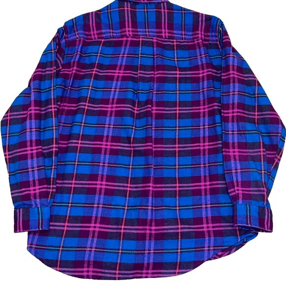 sears roebuck and co flannel multicolor pink and blue size L - Picture 3 of 5